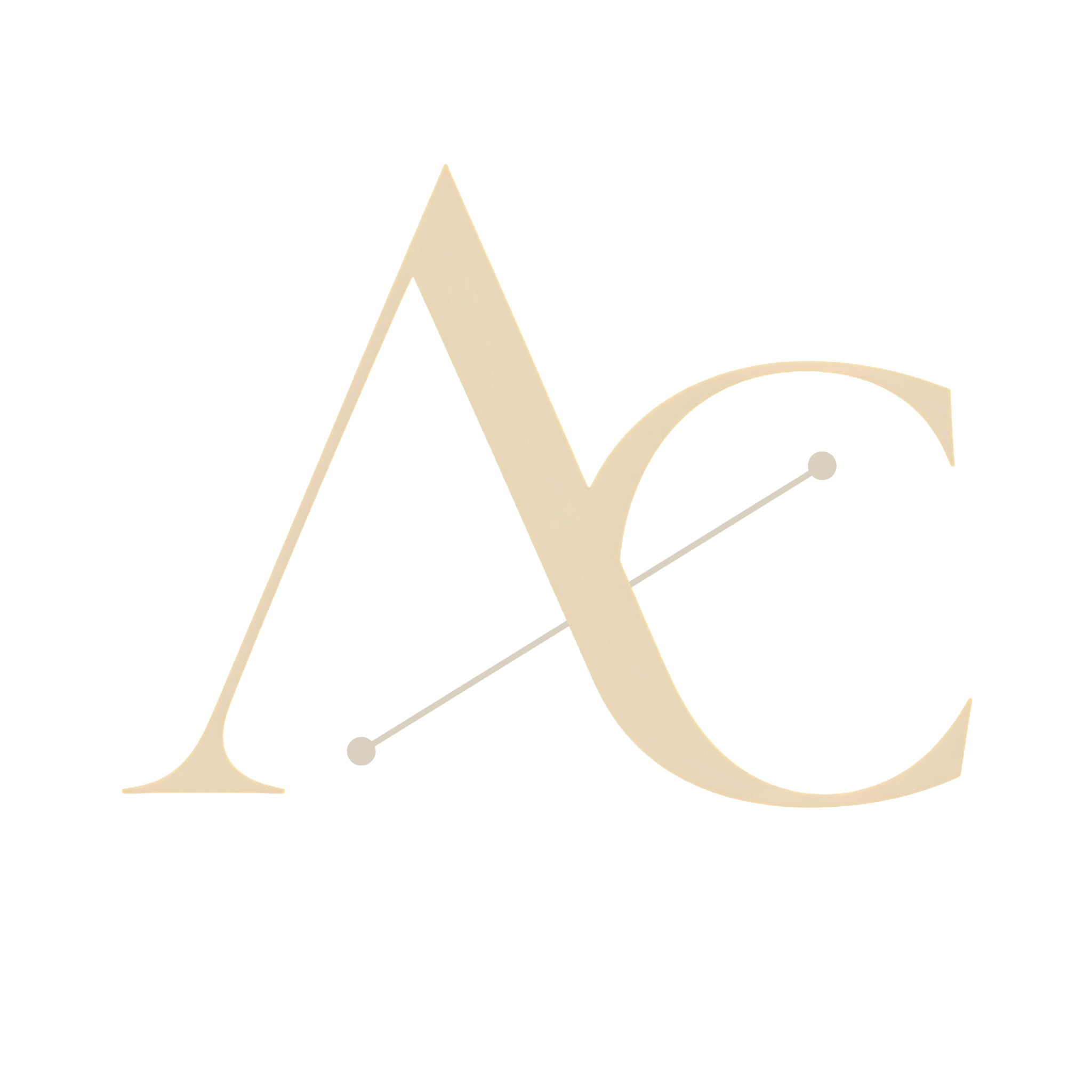 Monograma oficial AC em champagne